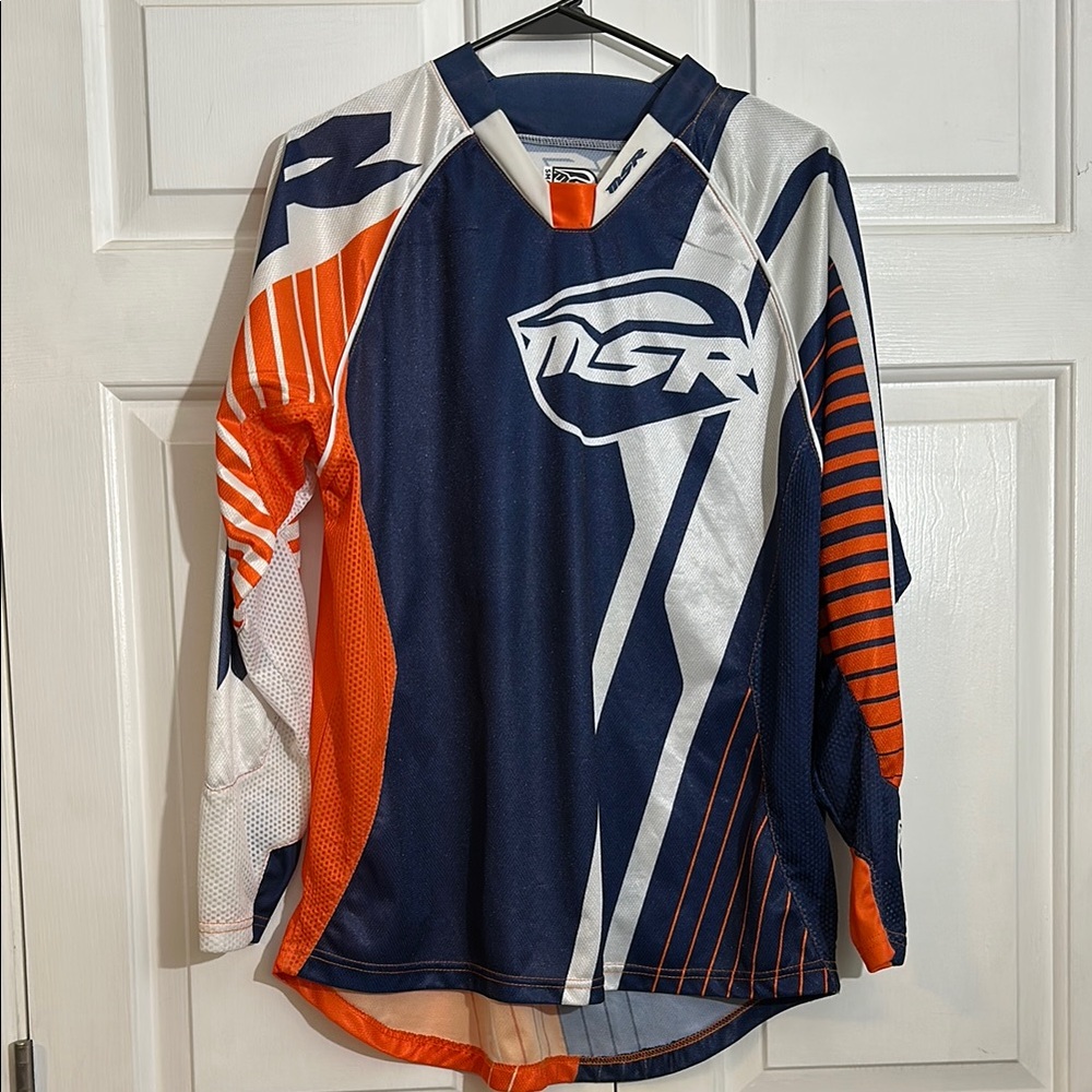 MSR Blue and Orange Long Sleeve Moto Jersey men’s size small